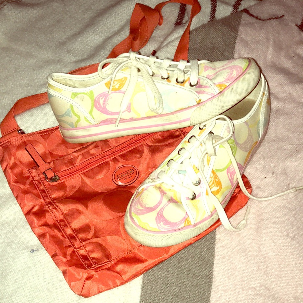 Coach multicolored sneaker- size 8